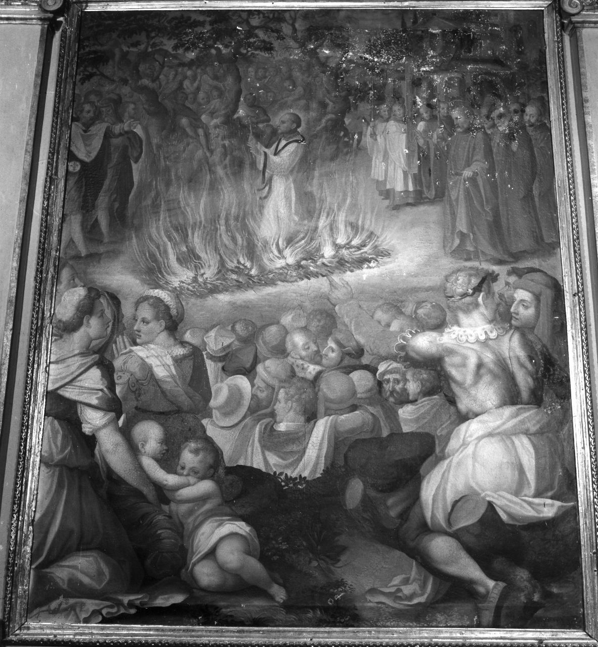 San Pietro Igneo sottoposto alla prova del fuoco (dipinto) di Butteri Giovanni Maria (sec. XVI)