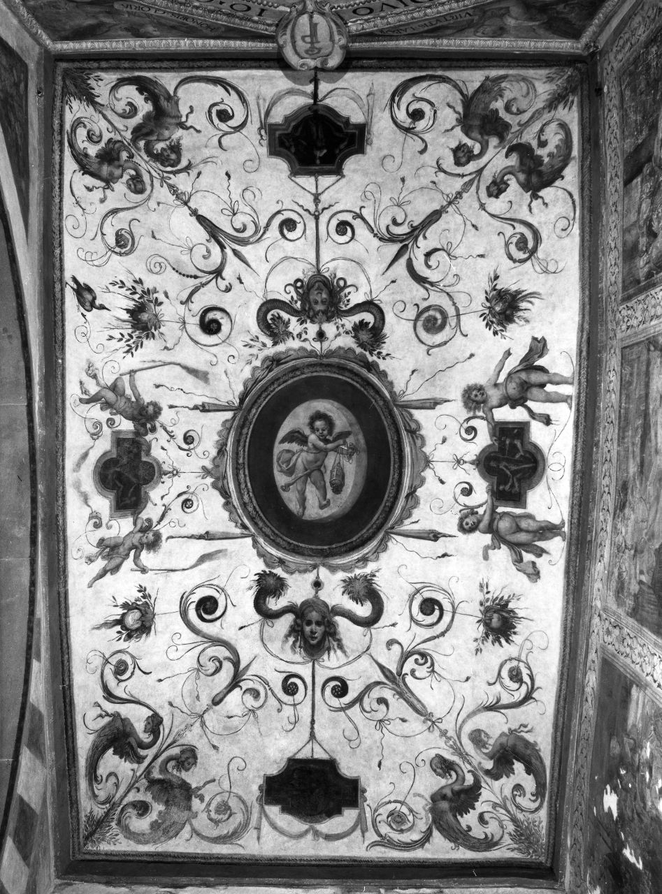 angioletti con motivi decorativi a grottesche (dipinto, insieme) di Allori Alessandro (sec. XVI)