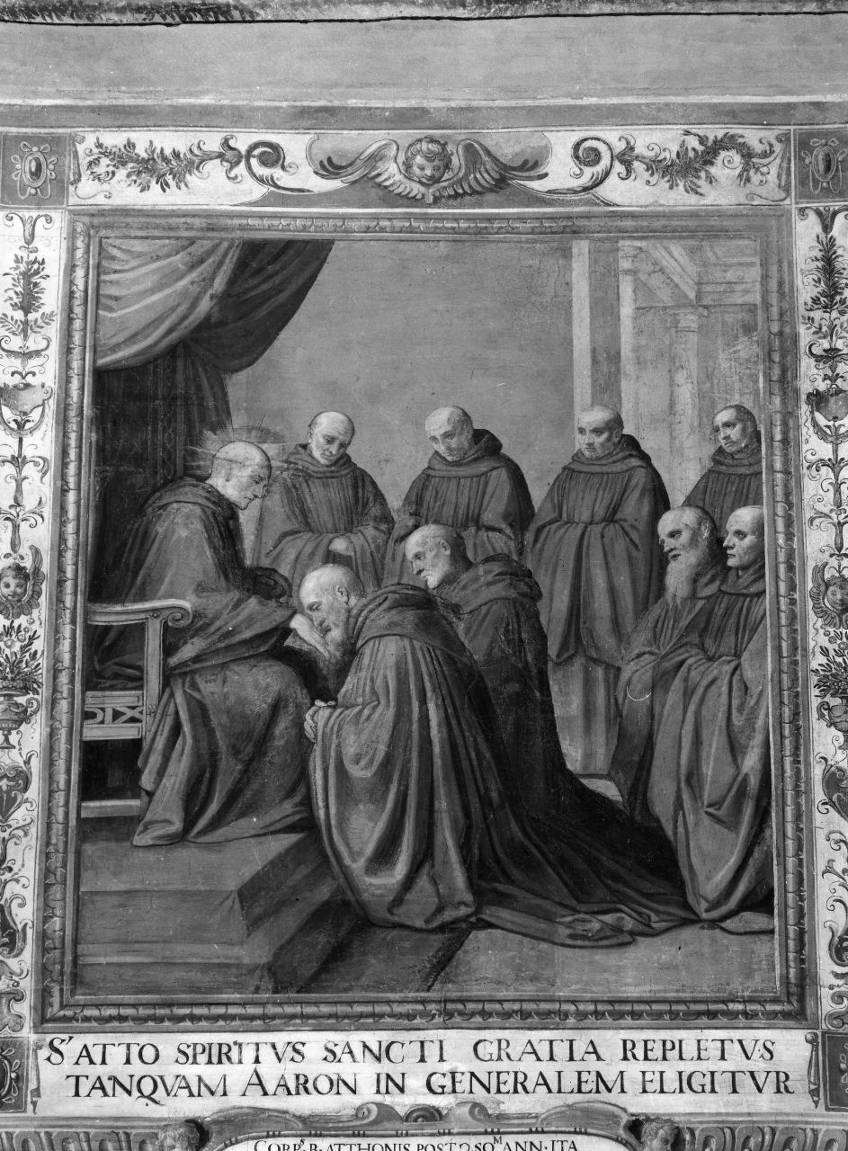 San Atto eletto abate di Vallombrosa (dipinto, insieme) di Veli Benedetto (sec. XVII)