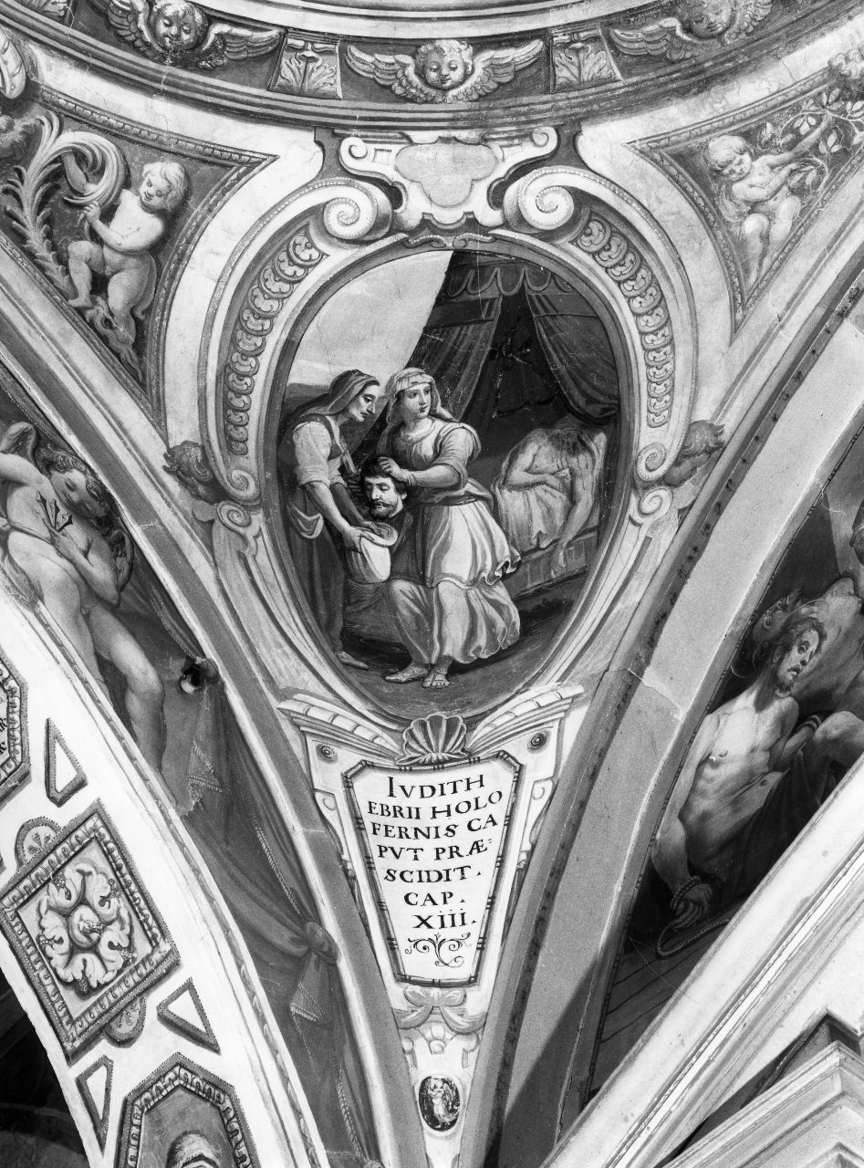 Giuditta e la sua ancella mettono la testa di Oloferne in un sacco (dipinto, insieme) di Veli Benedetto (sec. XVII)