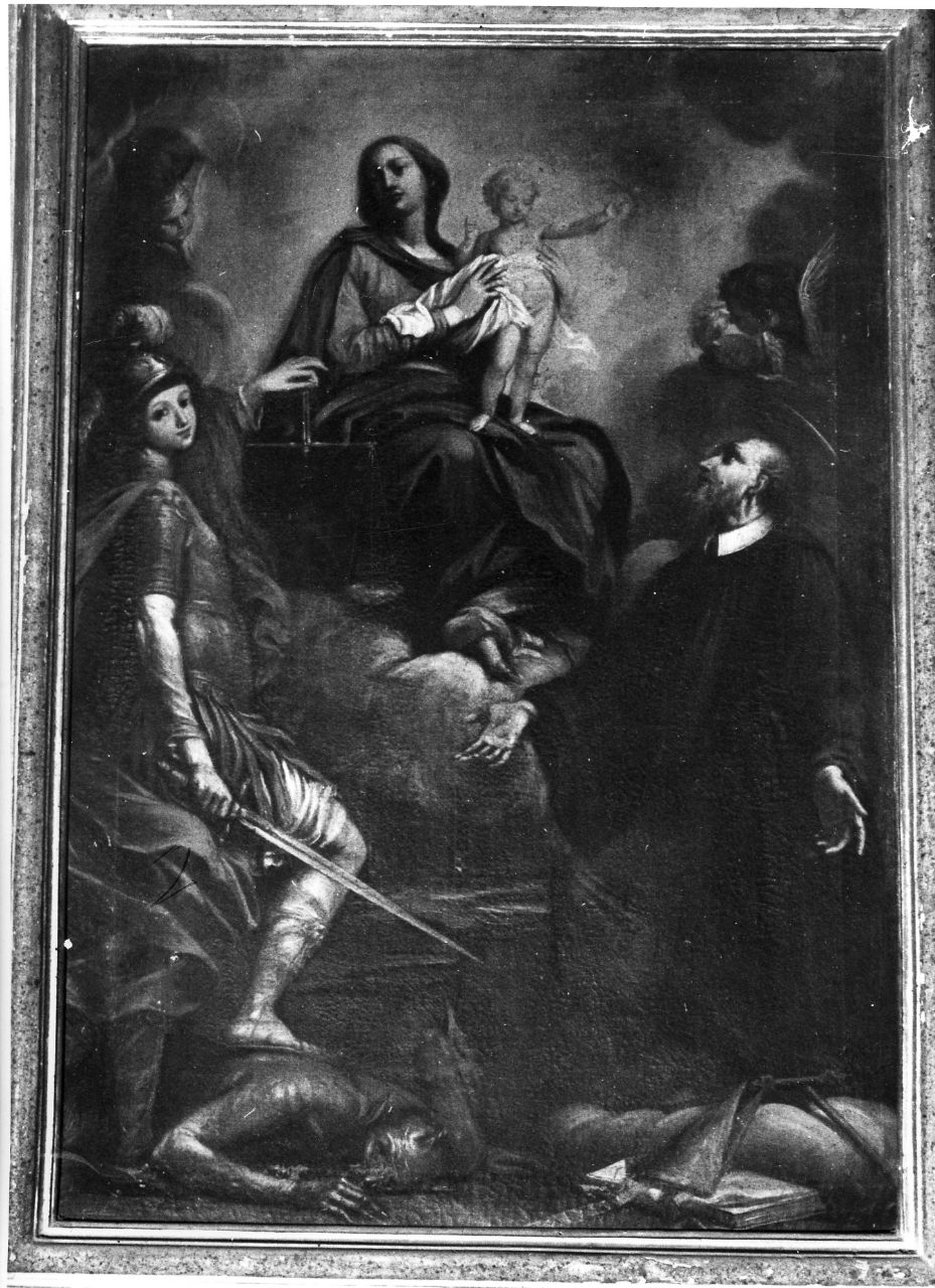 Madonna con Bambino in gloria con San Michele Arcangelo e San Giovanni Gualberto (dipinto) - ambito toscano (prima metà sec. XVIII)