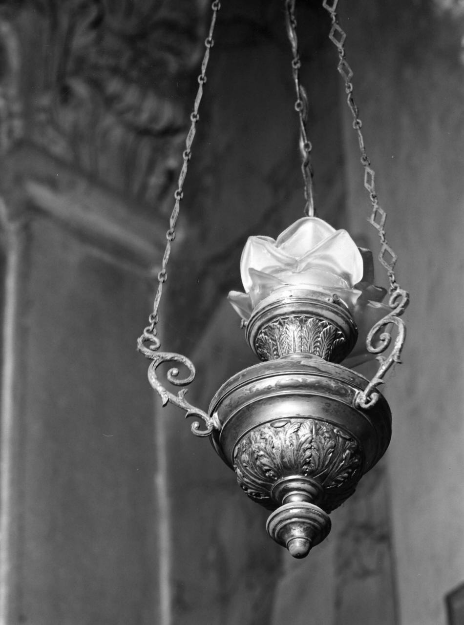 lampada pensile - bottega toscana (fine/inizio secc. XIX/ XX)