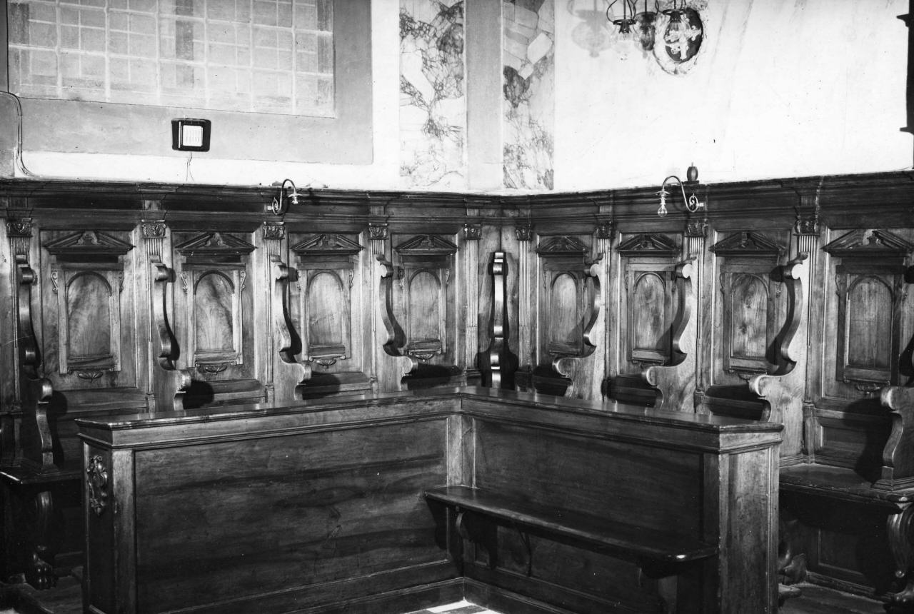 stalli del coro di Zeti Giovanni detto Giovannone dei Crocifissi (attribuito) (sec. XVII)