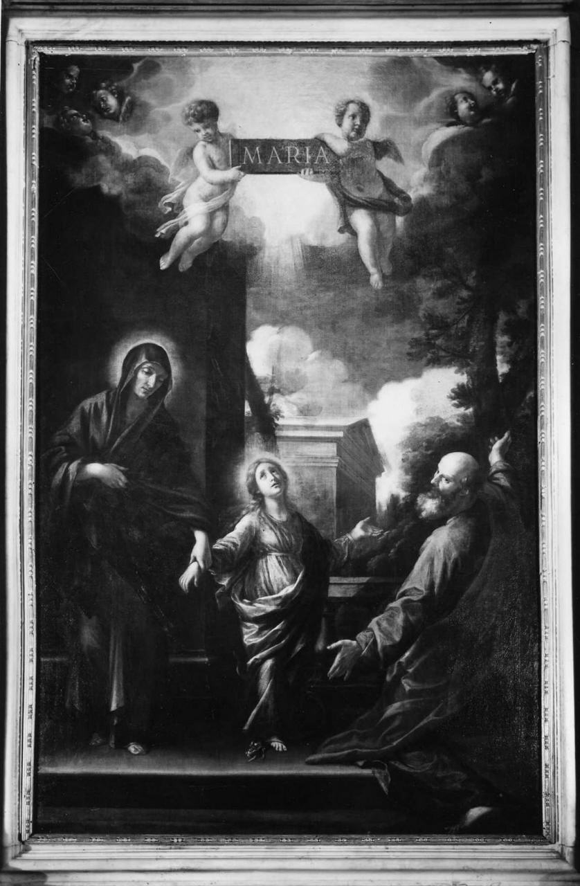 Maria Vergine bambina con Sant'Anna e San Gioacchino (dipinto) di Allori Cristofano (attribuito) (sec. XVII)