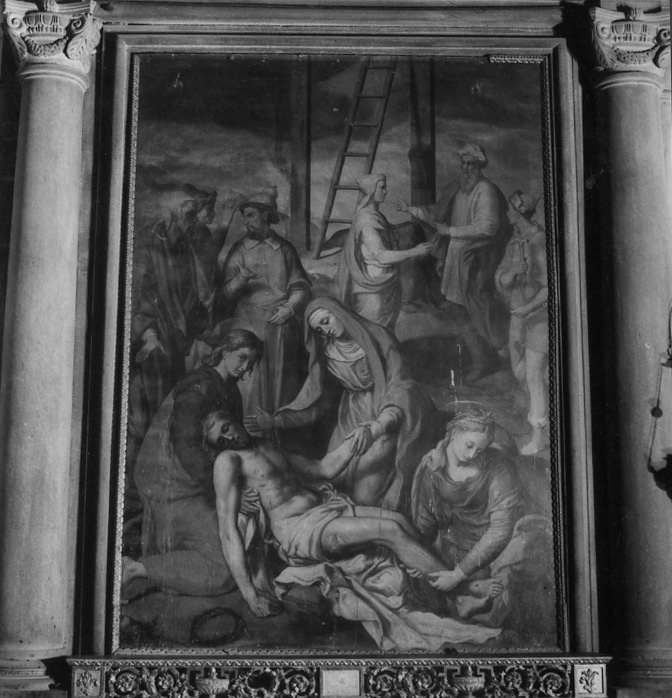 deposizione di Cristo dalla croce (pala d'altare) di Vini Sebastiano detto Bastiano Veronese (prima metà sec. XVII)