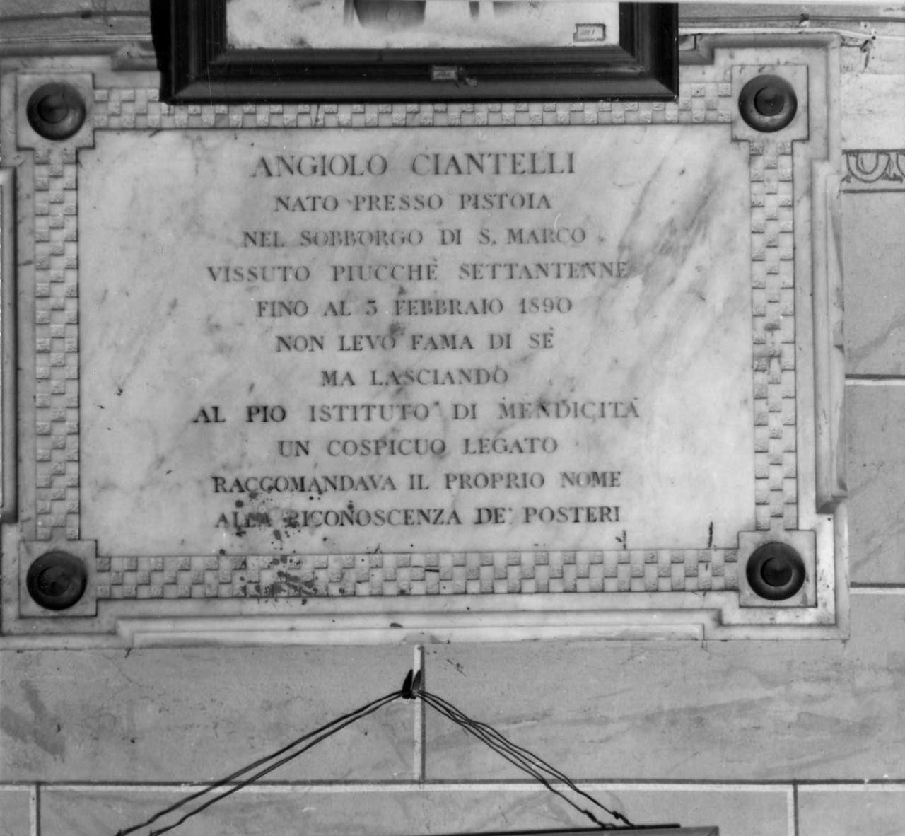lapide commemorativa - bottega toscana (sec. XIX)