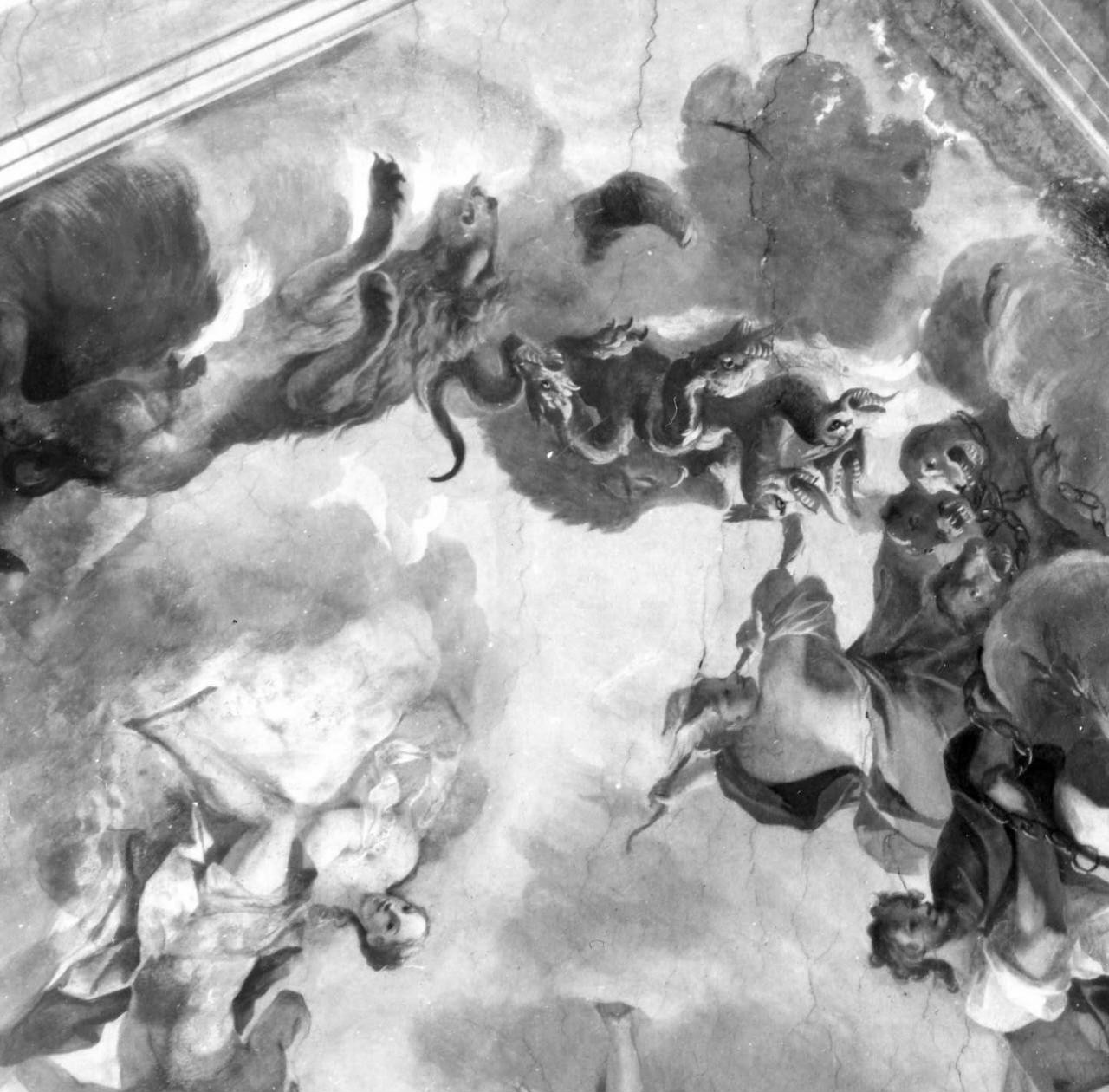 Apoteosi di Ercole (soffitto dipinto) di Pinzani Giuseppe (attribuito) (sec. XVIII)