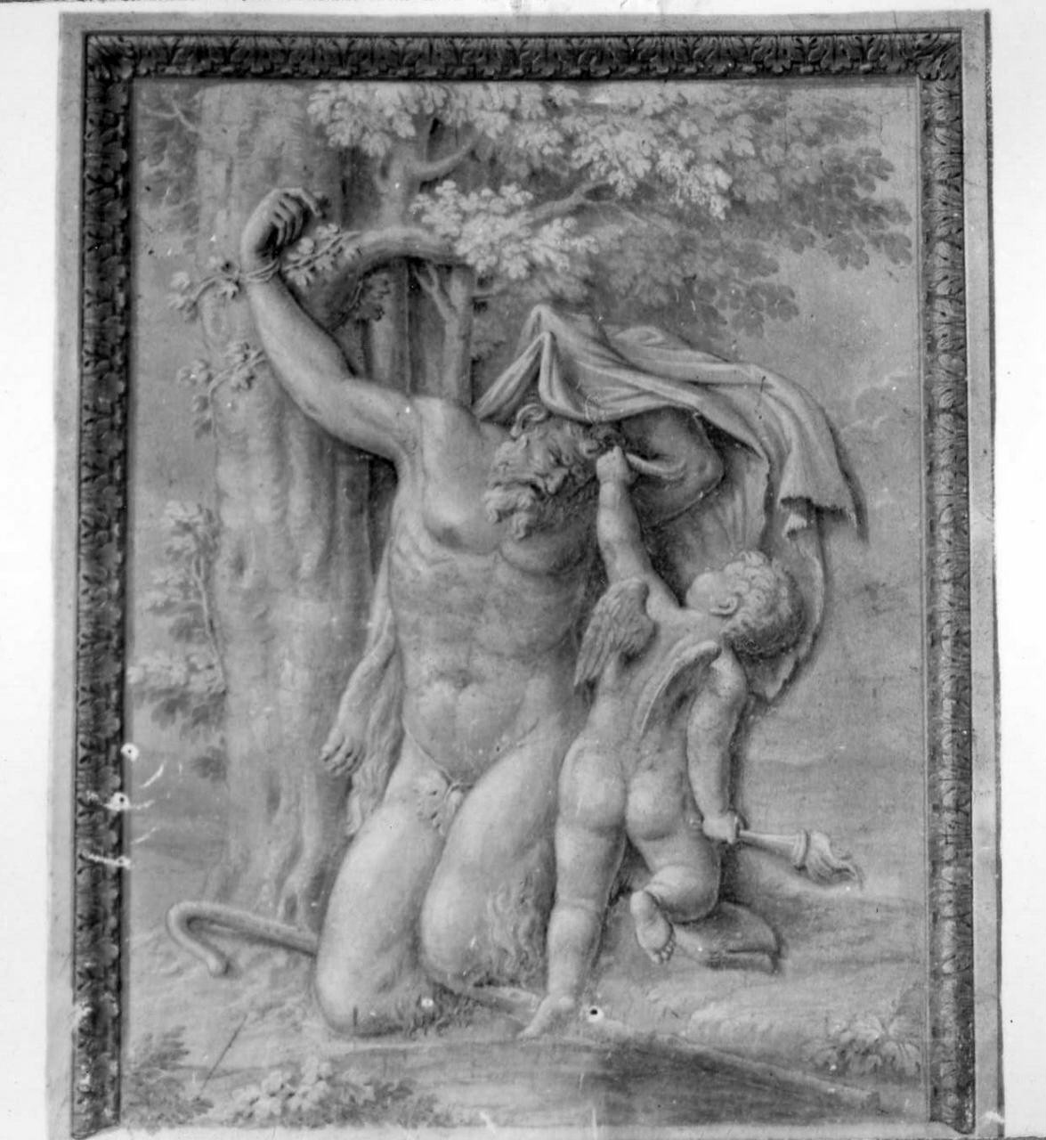 satiro con putto (dipinto) di Catani Luigi (sec. XIX)