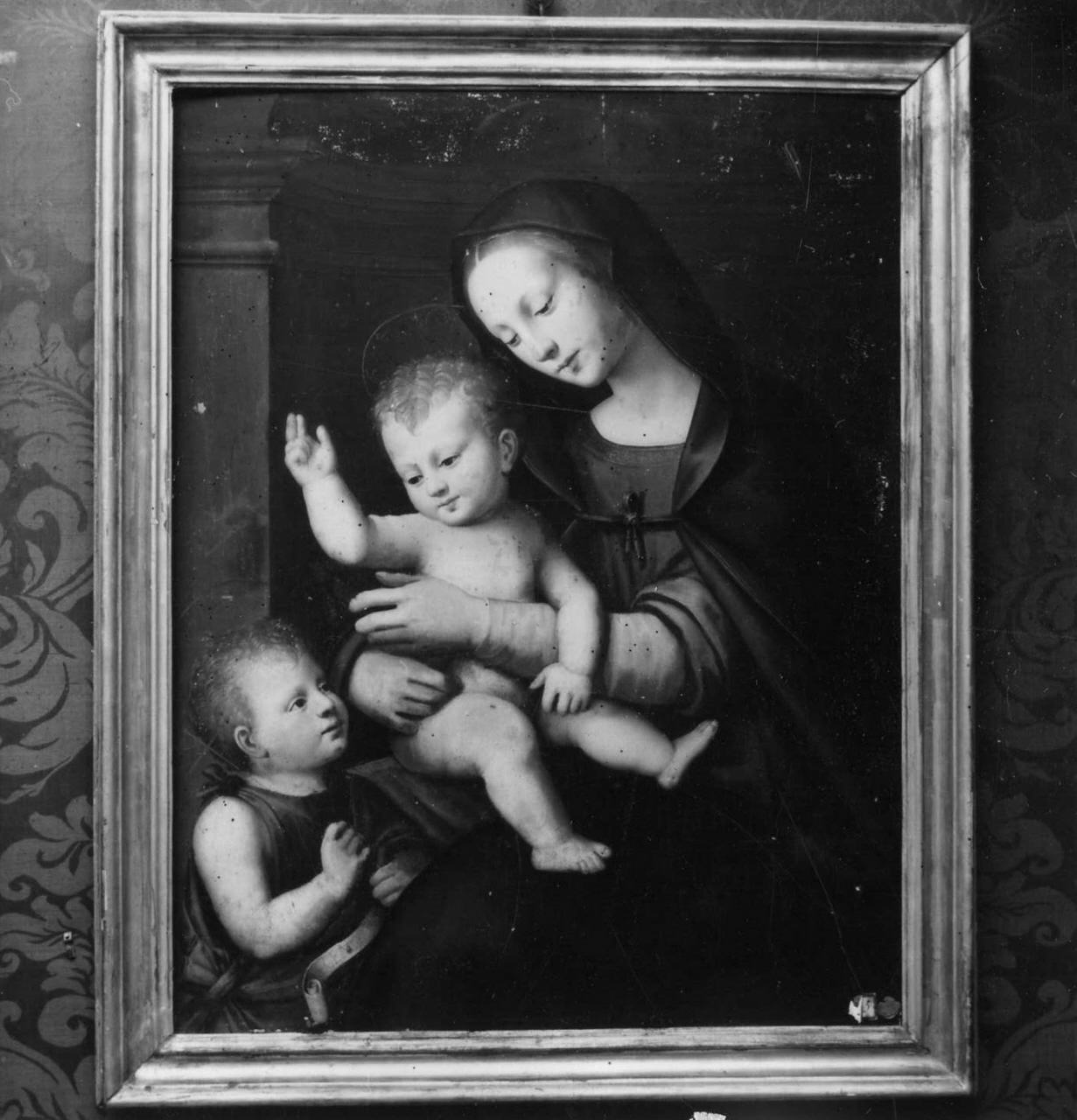 Madonna con Bambino e San Giovannino (dipinto) di Antonio del Ceraiolo (attribuito) (sec. XVI)
