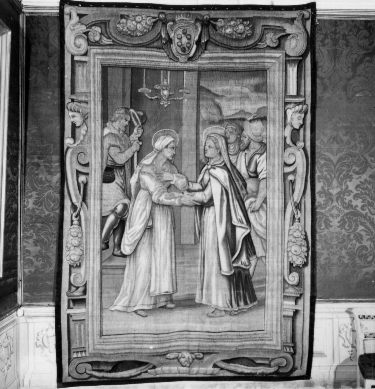 visitazione (sovrapporta) di Allori Alessandro, Papini Guasparri (sec. XVI)