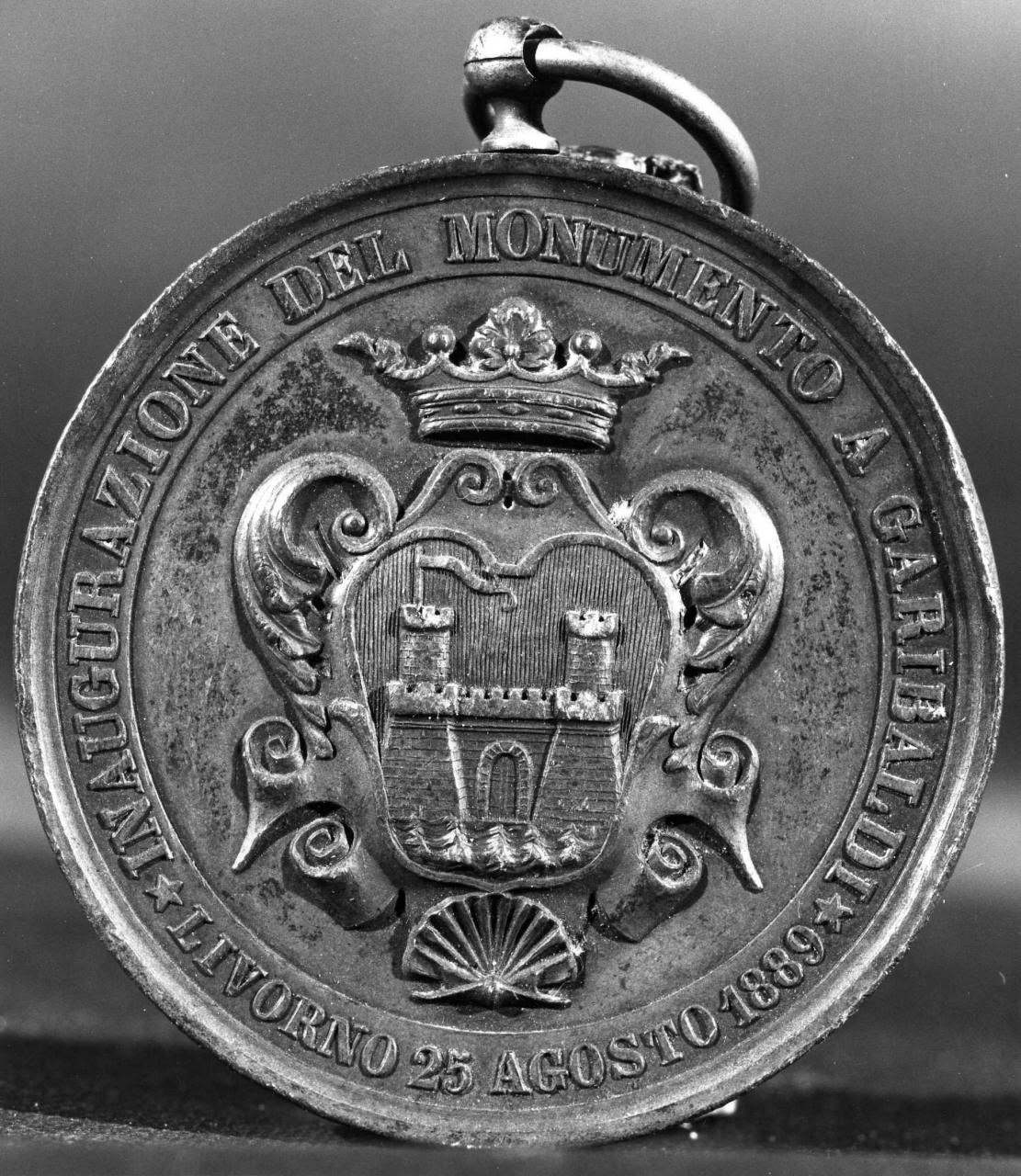 stemma di Livorno (medaglia) - bottega Italia centrale (sec. XIX)