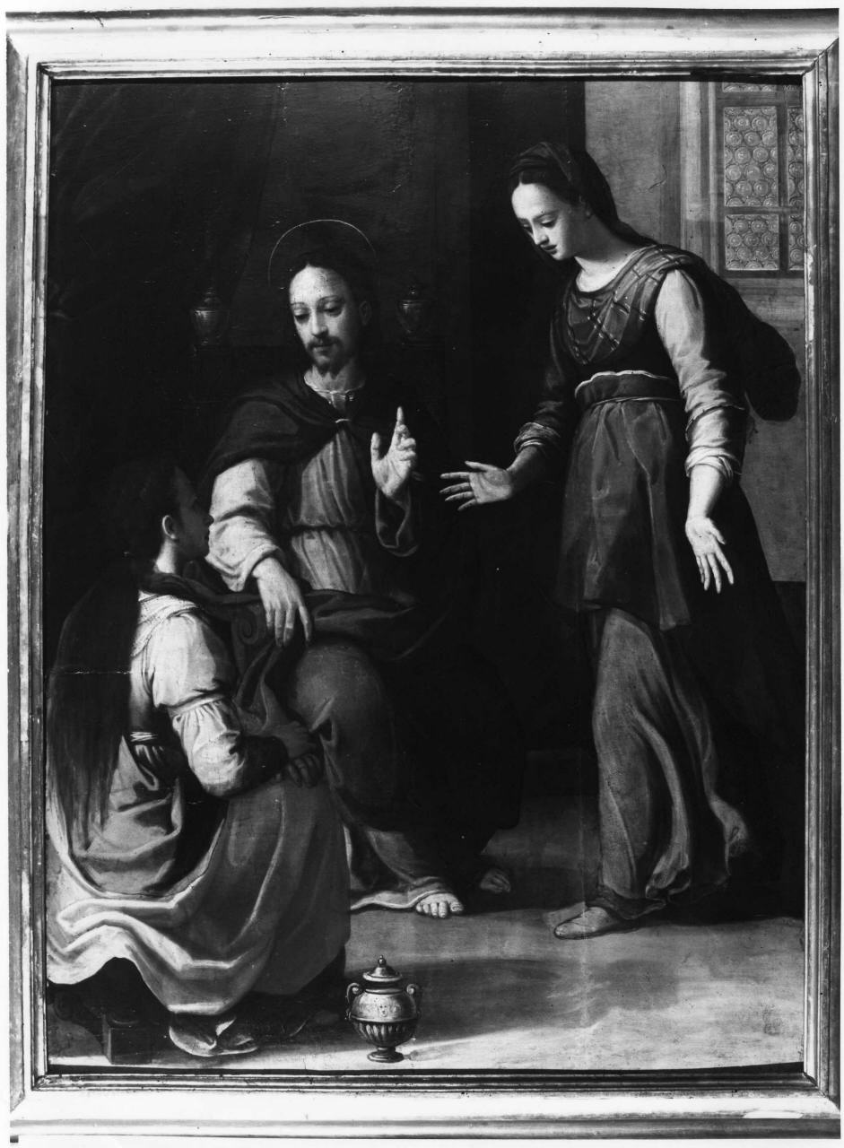 Cristo in casa di Santa Marta e Santa Maria Maddalena (dipinto) di Ciampelli Agostino (attribuito) (fine/inizio secc. XVI/ XVII)