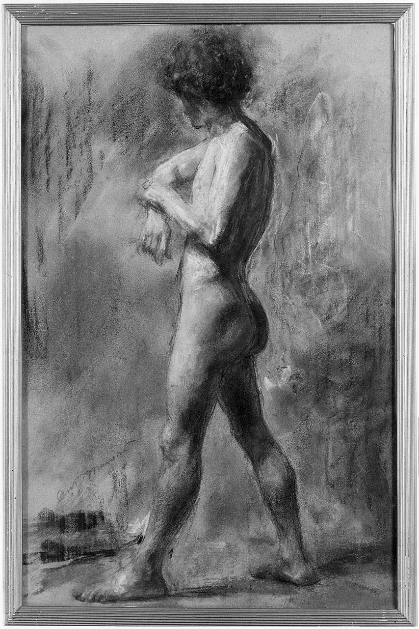 figura maschile nuda (dipinto) di Mancini Antonio (secc. XIX/ XX)