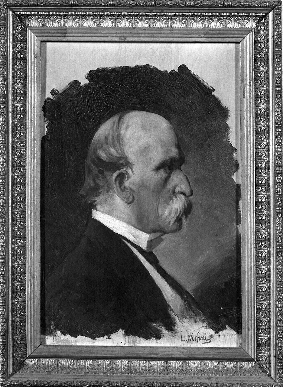 ritratto d'uomo di profilo (dipinto) di Norfini Luigi (seconda metà sec. XIX)