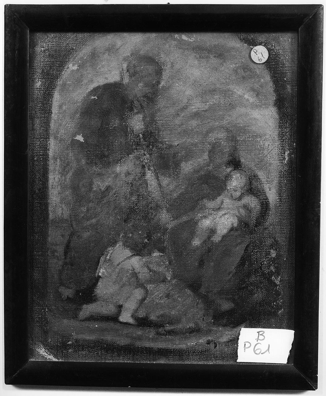 Sacra Famiglia con San Giovanni Battista bambino (dipinto) - ambito romano (seconda metà sec. XIX)