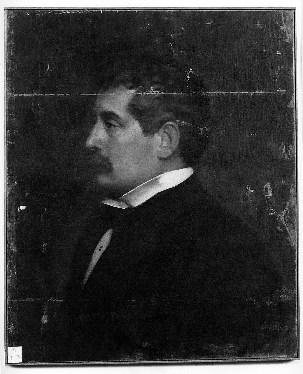 ritratto d'uomo di profilo (dipinto) - ambito romano (seconda metà sec. XIX)