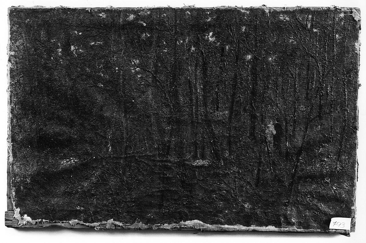 paesaggio con alberi (dipinto) - ambito romano (fine/inizio secc. XIX/ XX)