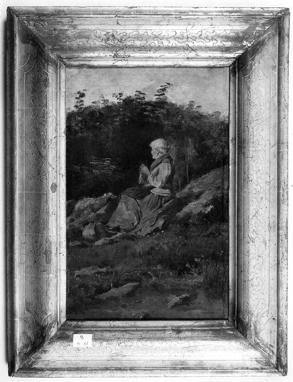 figura femminile seduta (dipinto) - ambito lombardo (seconda metà sec. XIX)