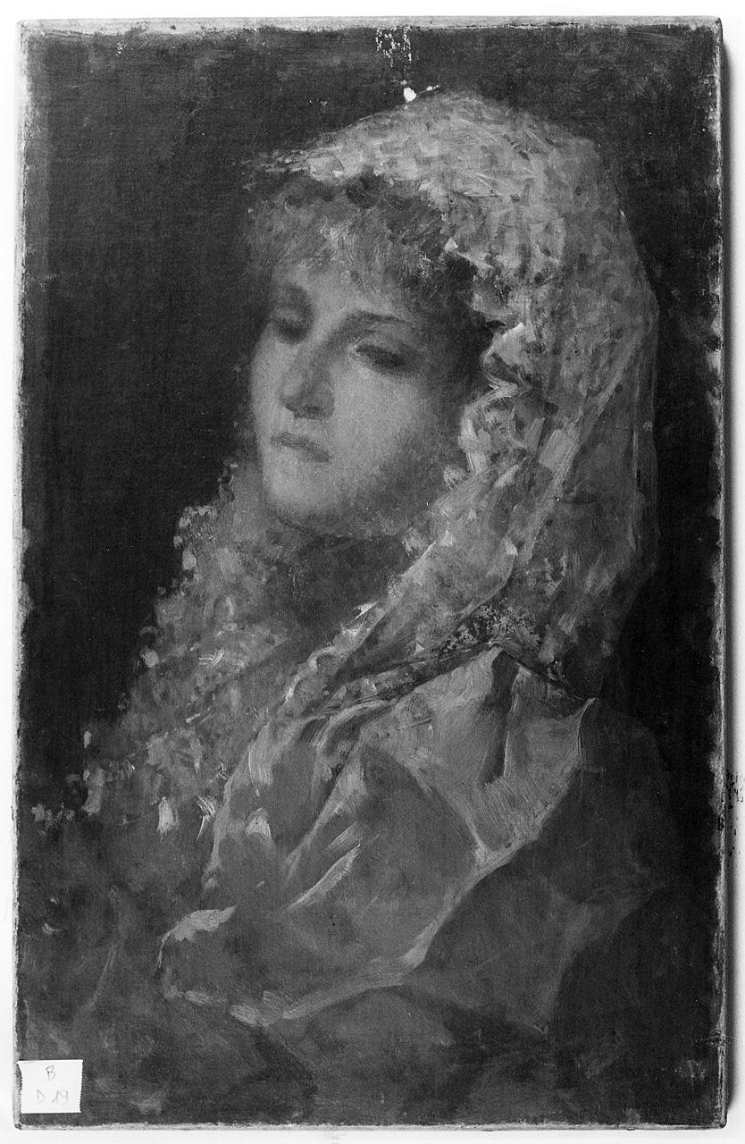 ritratto di donna (dipinto) - ambito lombardo (seconda metà sec. XIX)