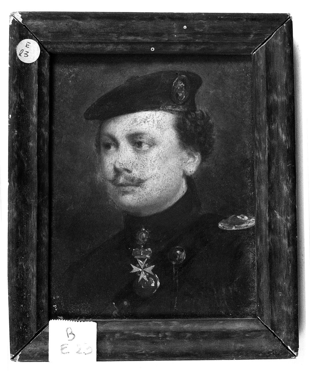 ritratto di ufficiale (dipinto) - ambito romano (seconda metà sec. XIX)