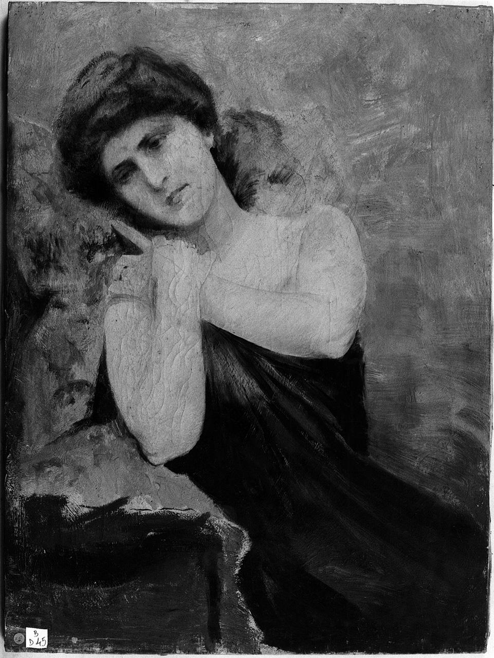 ritratto di donna (dipinto) - ambito romano (ultimo quarto sec. XIX)