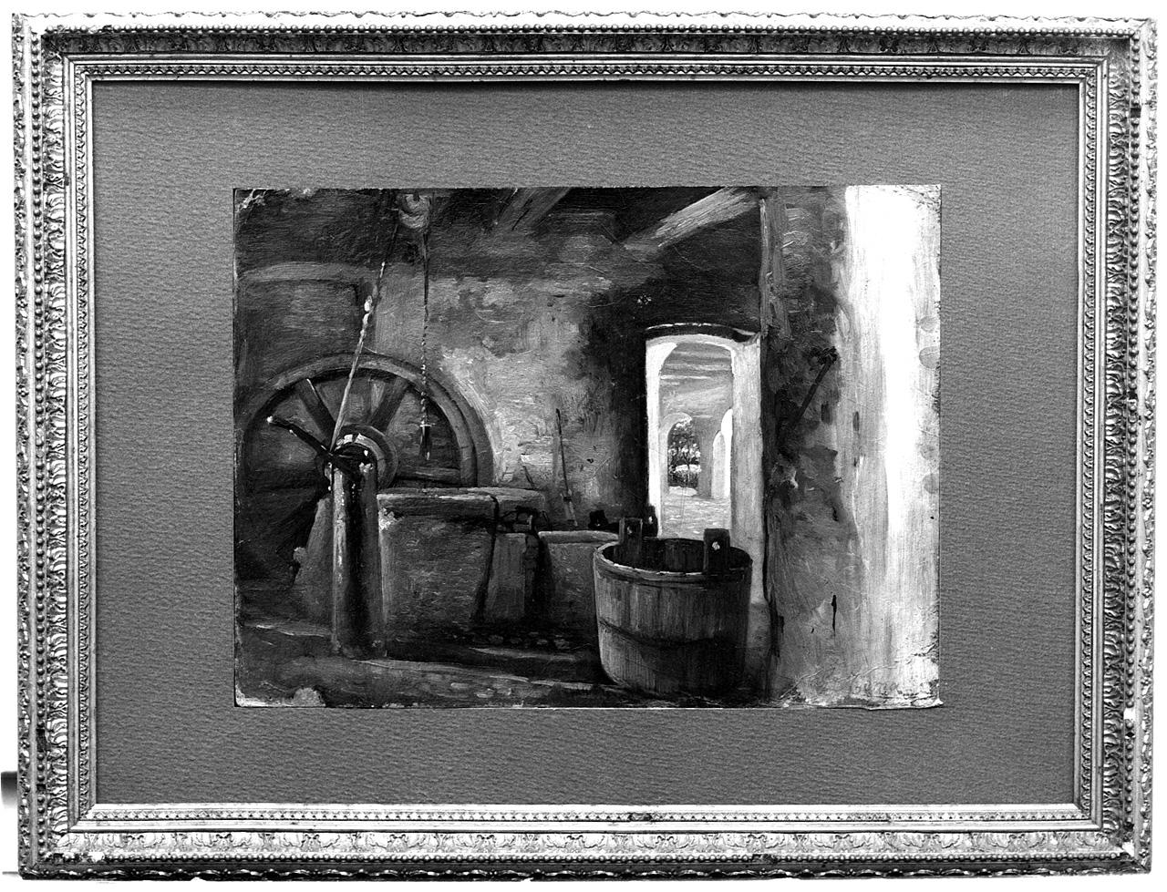 interno di mulino (dipinto) - ambito romano (seconda metà sec. XIX)