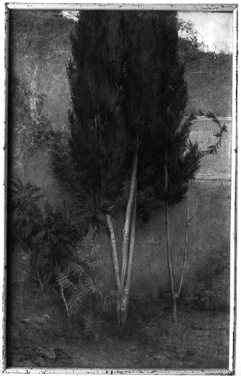 paesaggio con alberi (dipinto) - ambito romano (seconda metà sec. XIX)