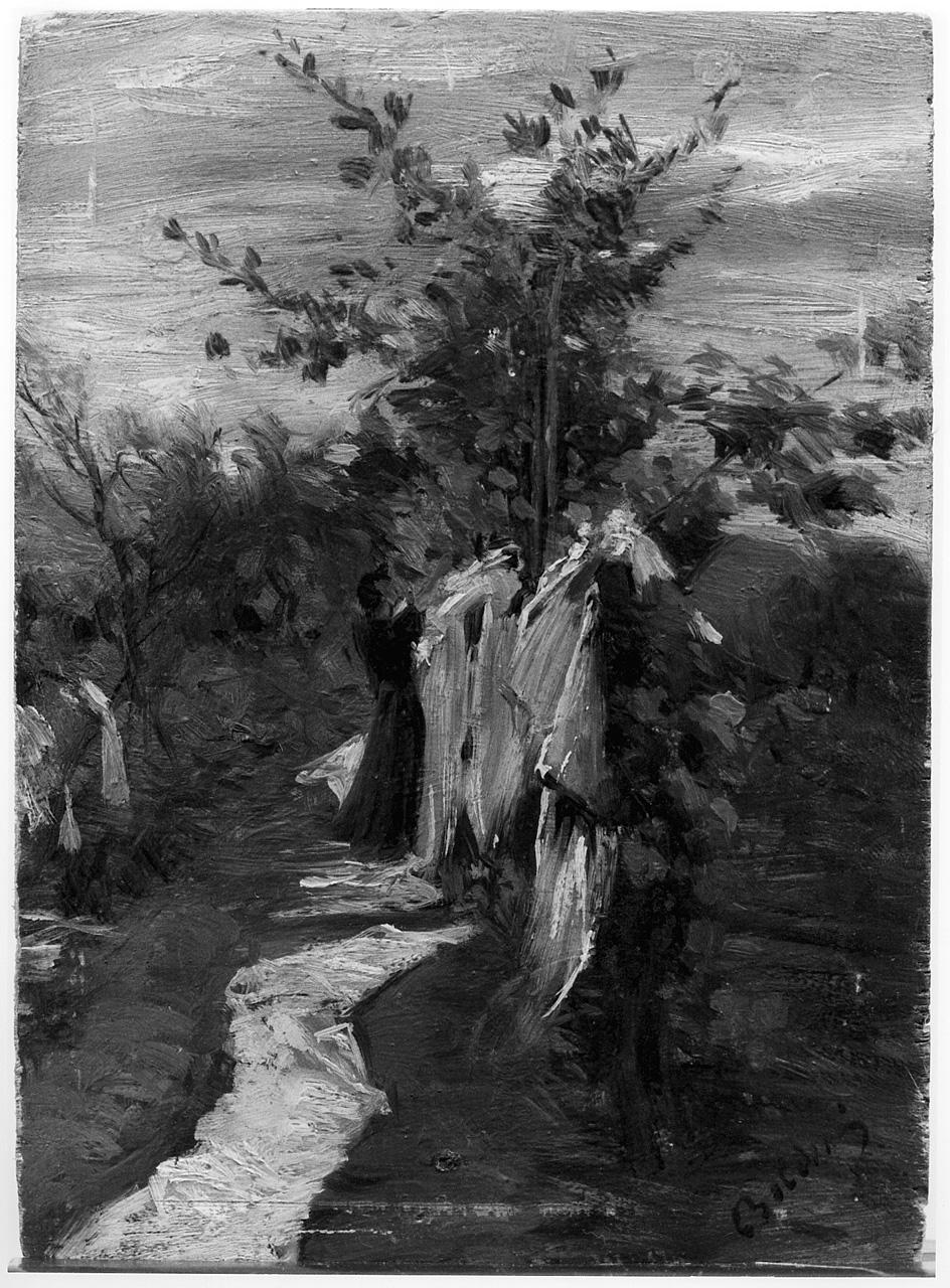 scena di vita campestre (dipinto) - ambito romano (ultimo quarto sec. XIX)