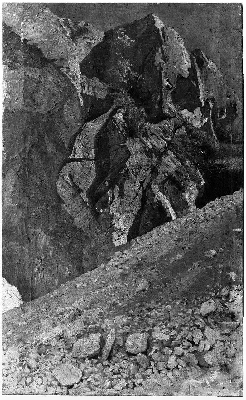 paesaggio montano (dipinto) - ambito romano (seconda metà sec. XIX)