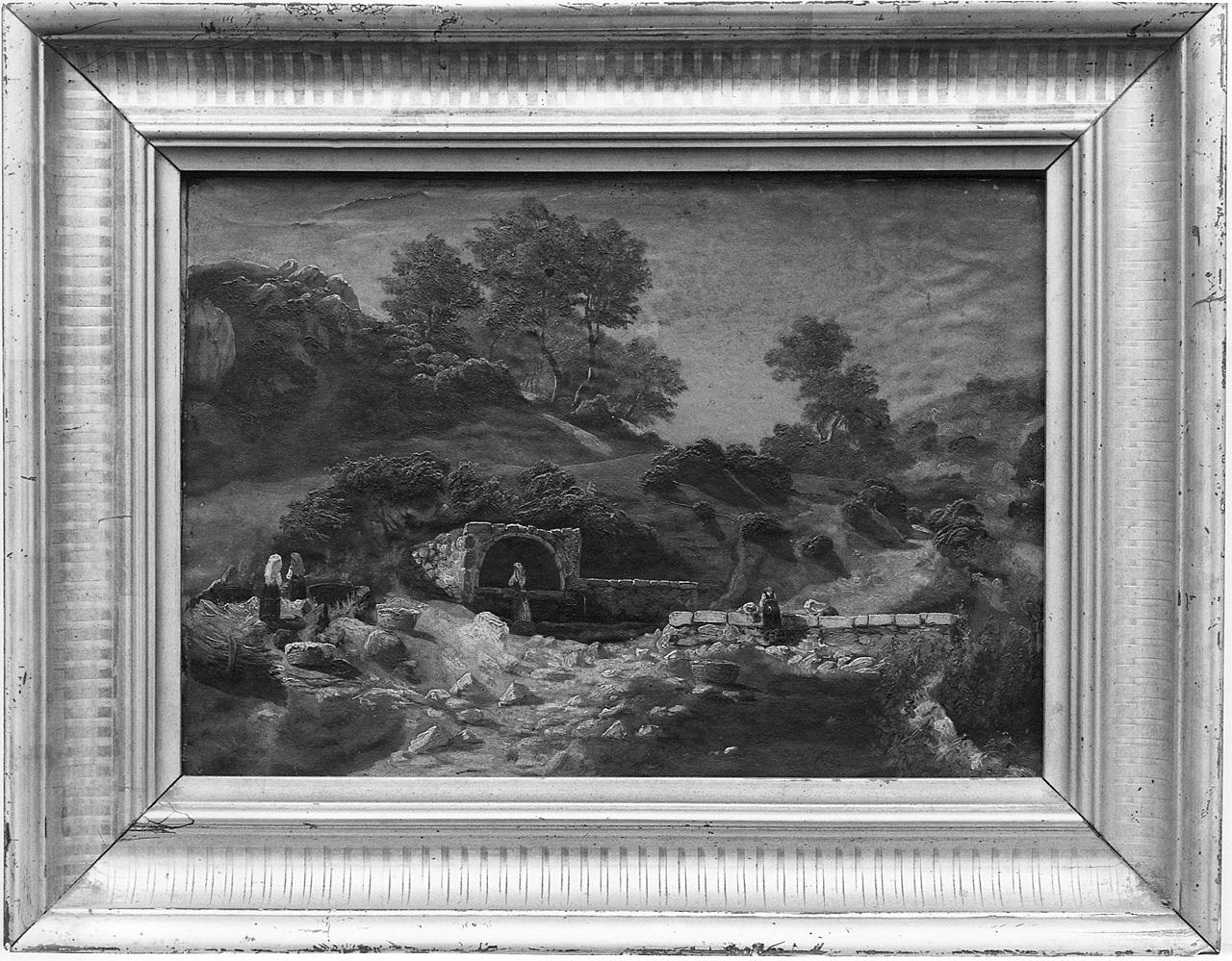 paesaggio fluviale (dipinto) - ambito romano (terzo quarto sec. XIX)