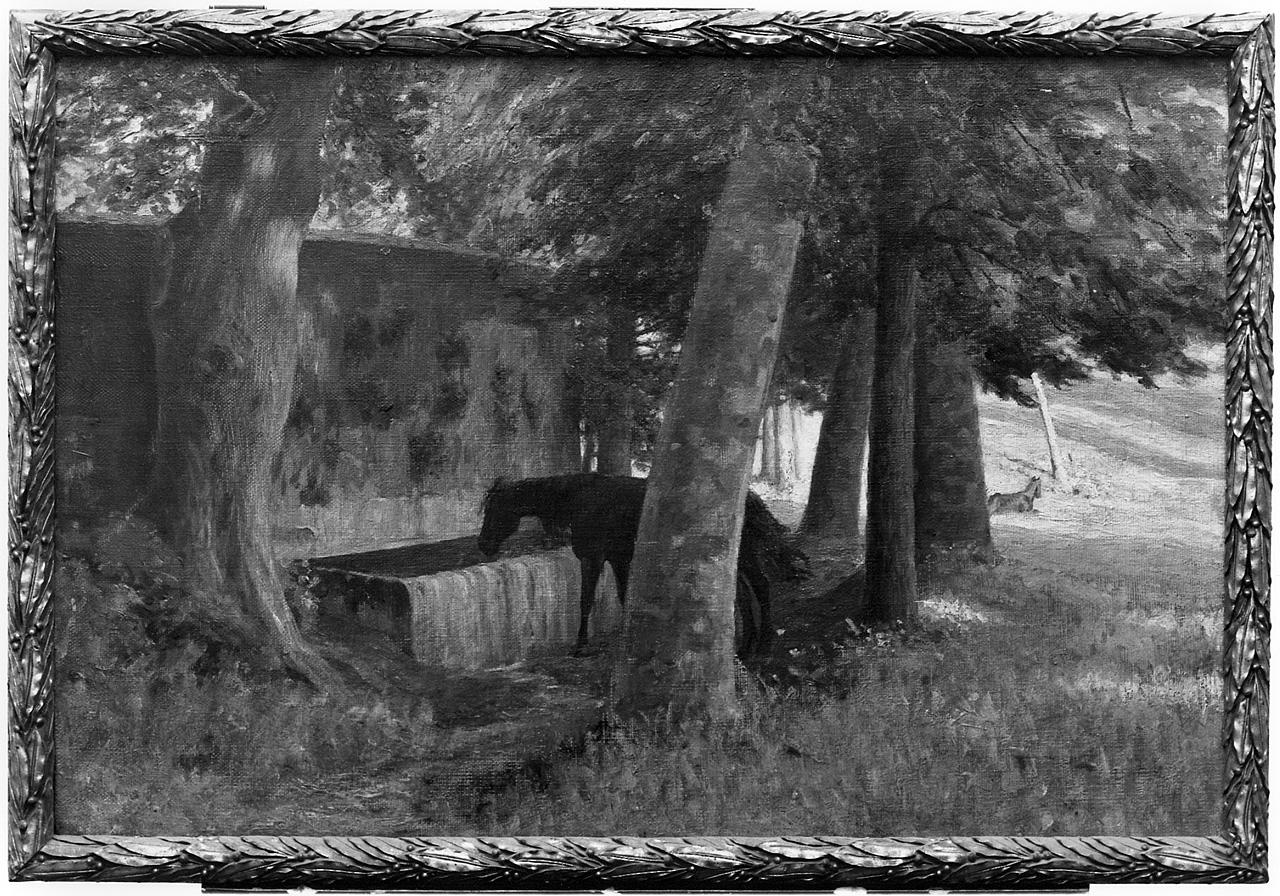 paesaggio con animali (dipinto) - ambito romano (seconda metà sec. XIX)