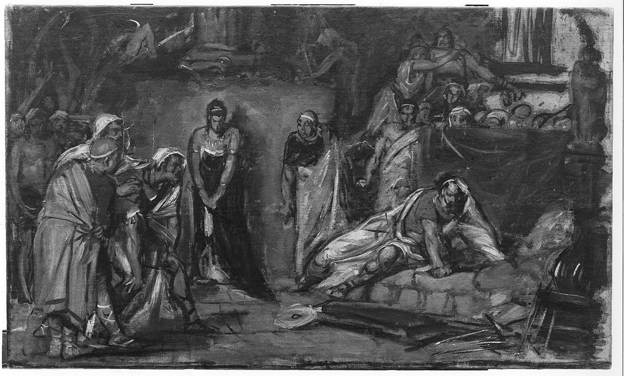 scena biblica (dipinto) - ambito romano (seconda metà sec. XIX)