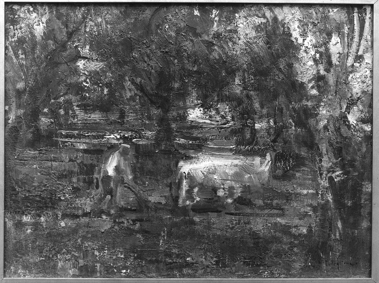 contadini che arano (dipinto) di Postiglione Luca (inizio sec. XX)