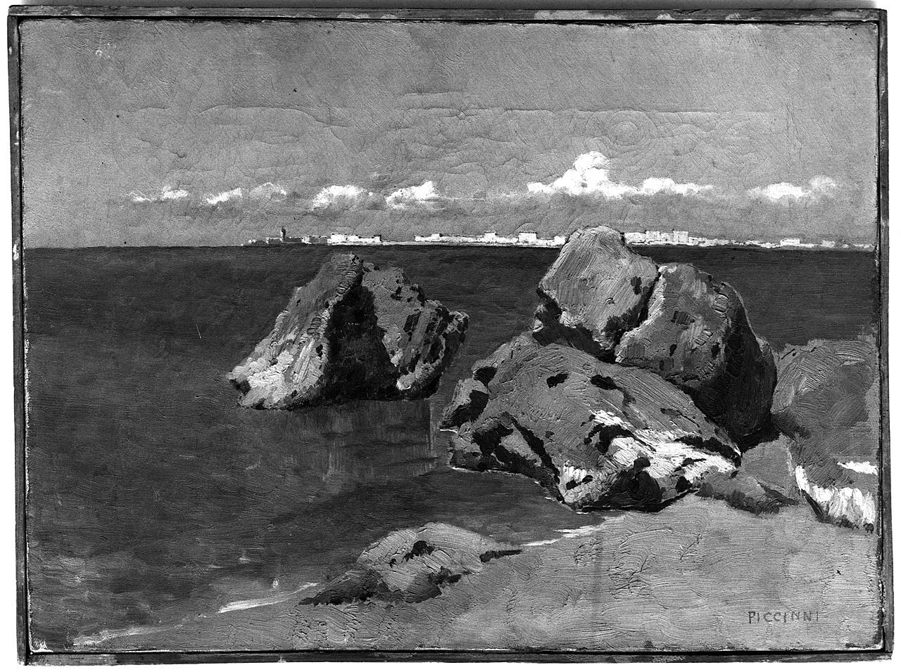 paesaggio marino (dipinto) di Piccinni Antonio (ultimo quarto sec. XIX)