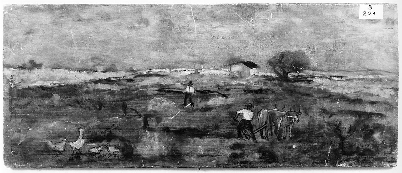 scena di vita campestre (dipinto) - ambito romano (ultimo quarto sec. XIX)