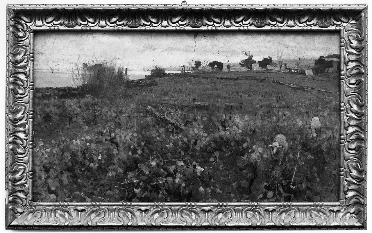 paesaggio con animali (dipinto) - ambito romano (fine sec. XIX)