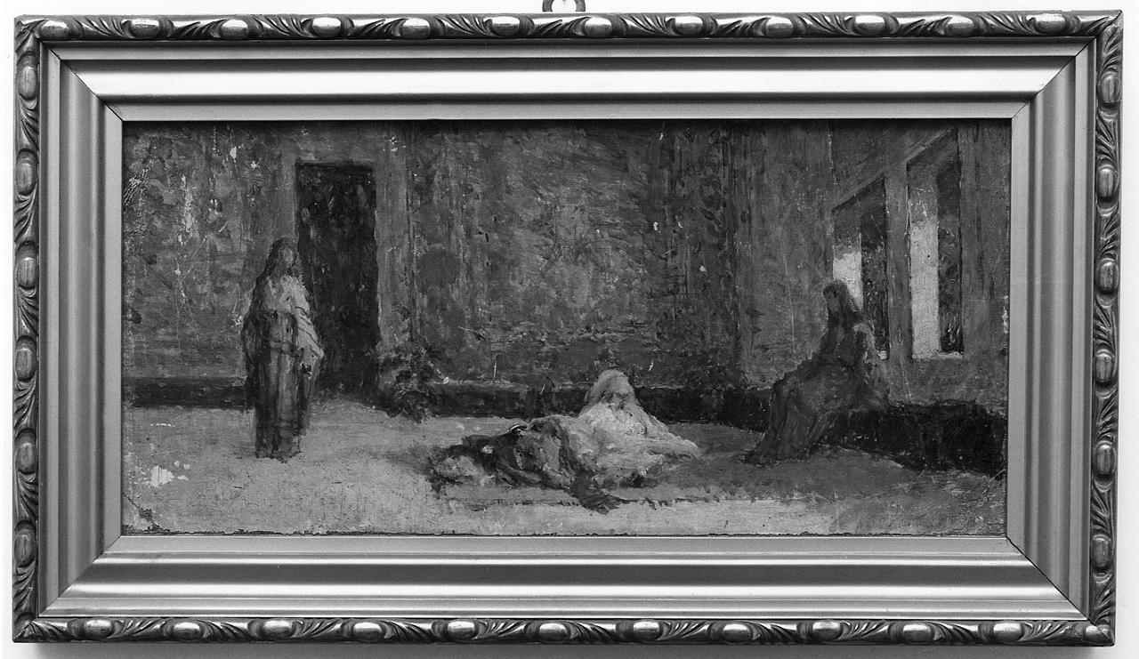 interno con figure (dipinto) - ambito napoletano (seconda metà sec. XIX)