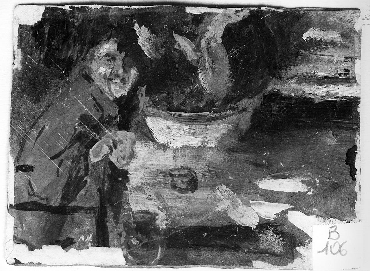 ritratto di donna con cappello (dipinto) - ambito romano (fine sec. XIX)