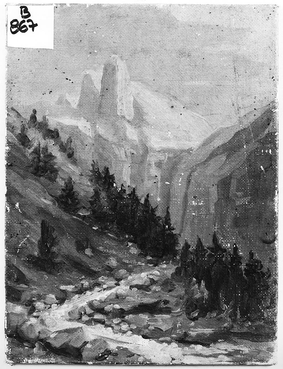 paesaggio montano (dipinto) - ambito romano (primo quarto sec. XX)