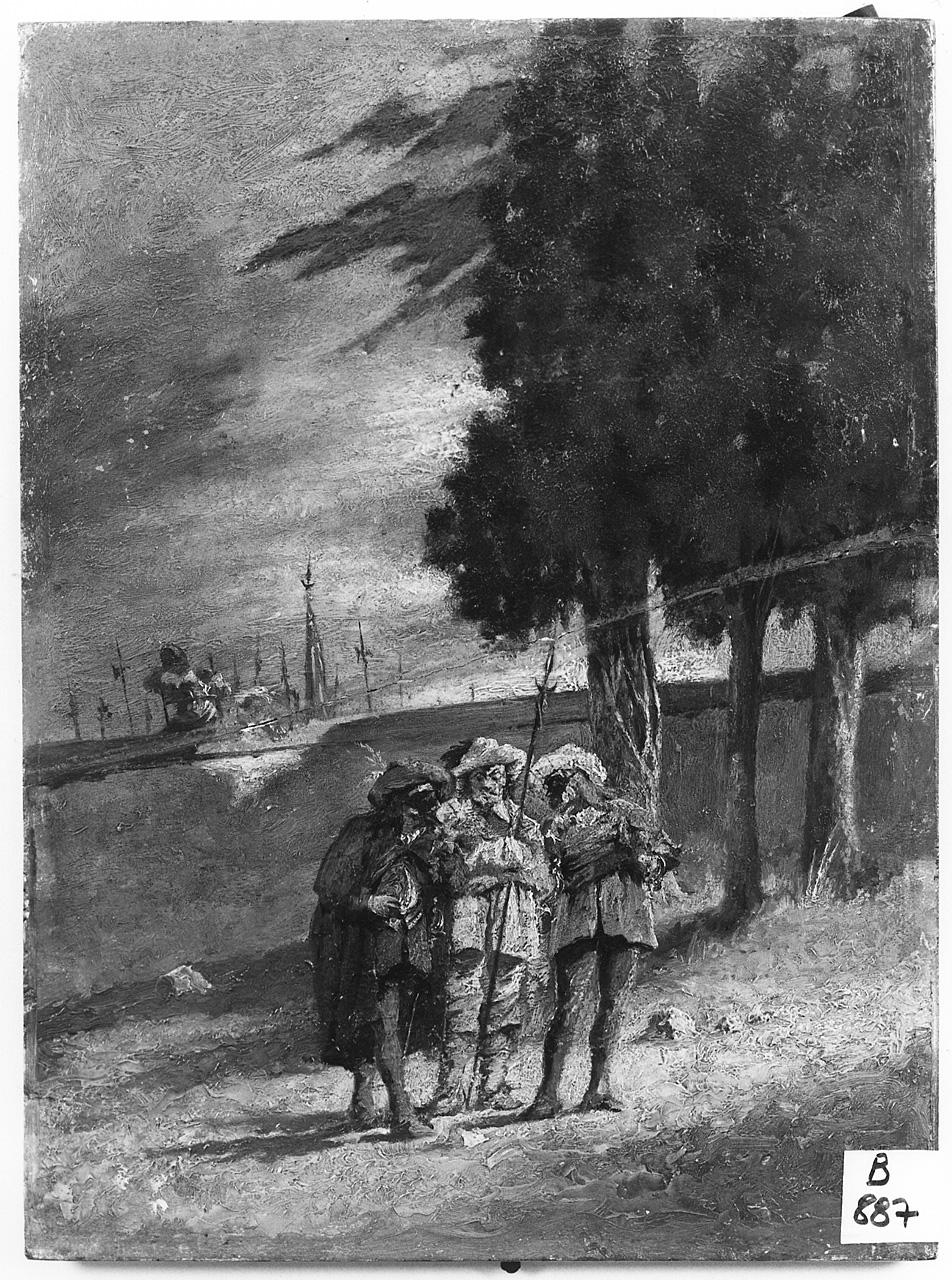 moschettieri (dipinto) - ambito romano (ultimo quarto sec. XIX)