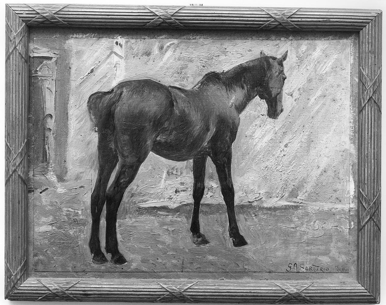cavallo (dipinto) di Sartorio Giulio Aristide (fine sec. XIX)