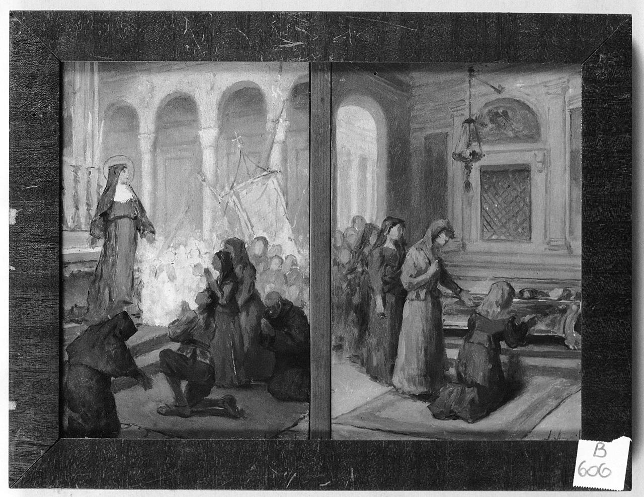 il Moto /L' odore, Santa Rita da Cascia (dipinto) - ambito italiano (seconda metà sec. XIX)