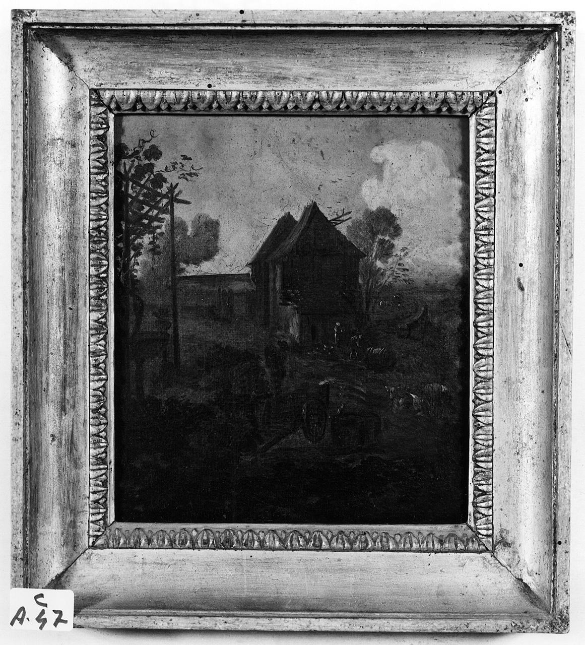 paesaggio con fattoria (dipinto) - ambito olandese (seconda metà sec. XVII)