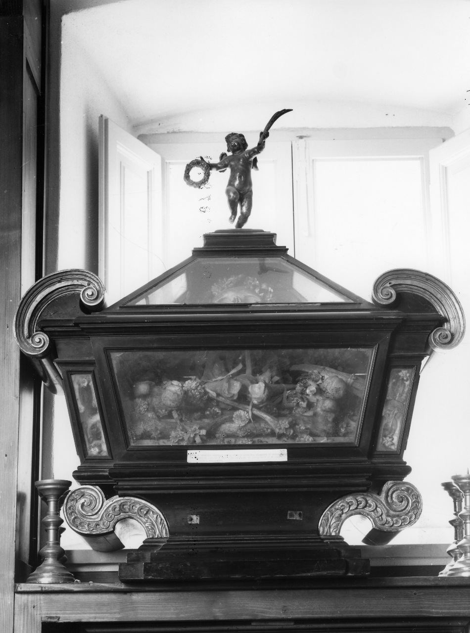 reliquiario a teca - a urna - bottega toscana (seconda metà sec. XVII)