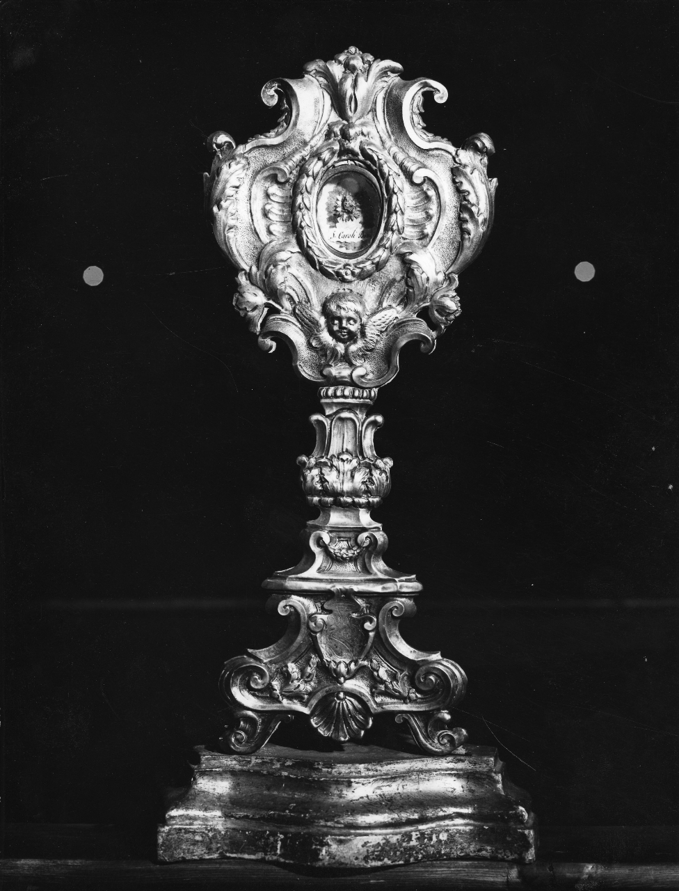 reliquiario - a ostensorio - bottega toscana (inizio sec. XVIII)