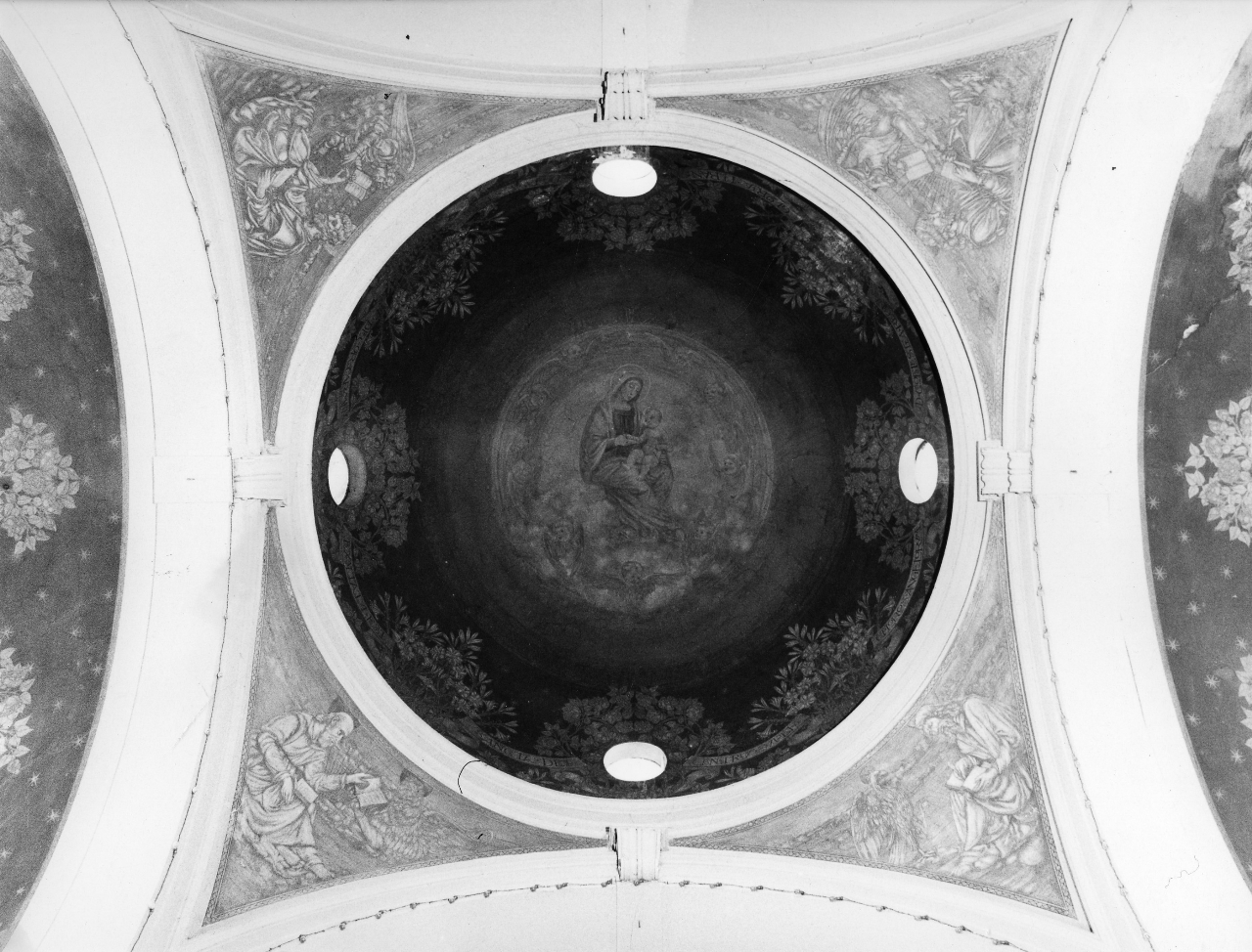 Madonna con Bambino e quattro evangelisti (dipinto) - ambito toscano (sec. XX)