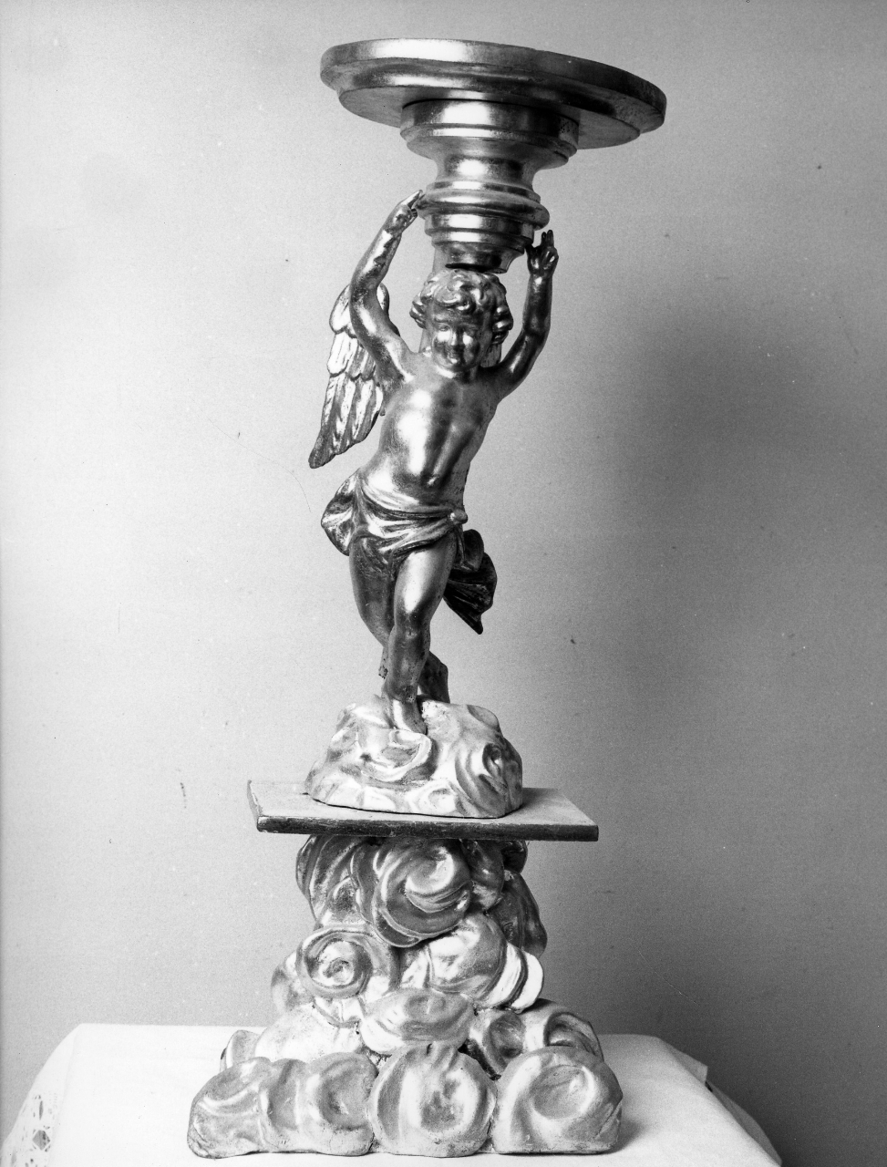 angelo reggicandelabro (candelabro - a statuetta) - bottega toscana (sec. XIX)