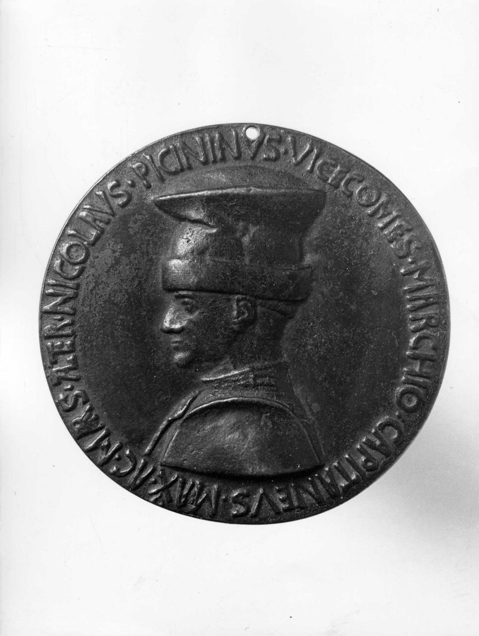 busto ritratto di Niccolò Piccinino (medaglia) di Pisanello (bottega) (sec. XV)