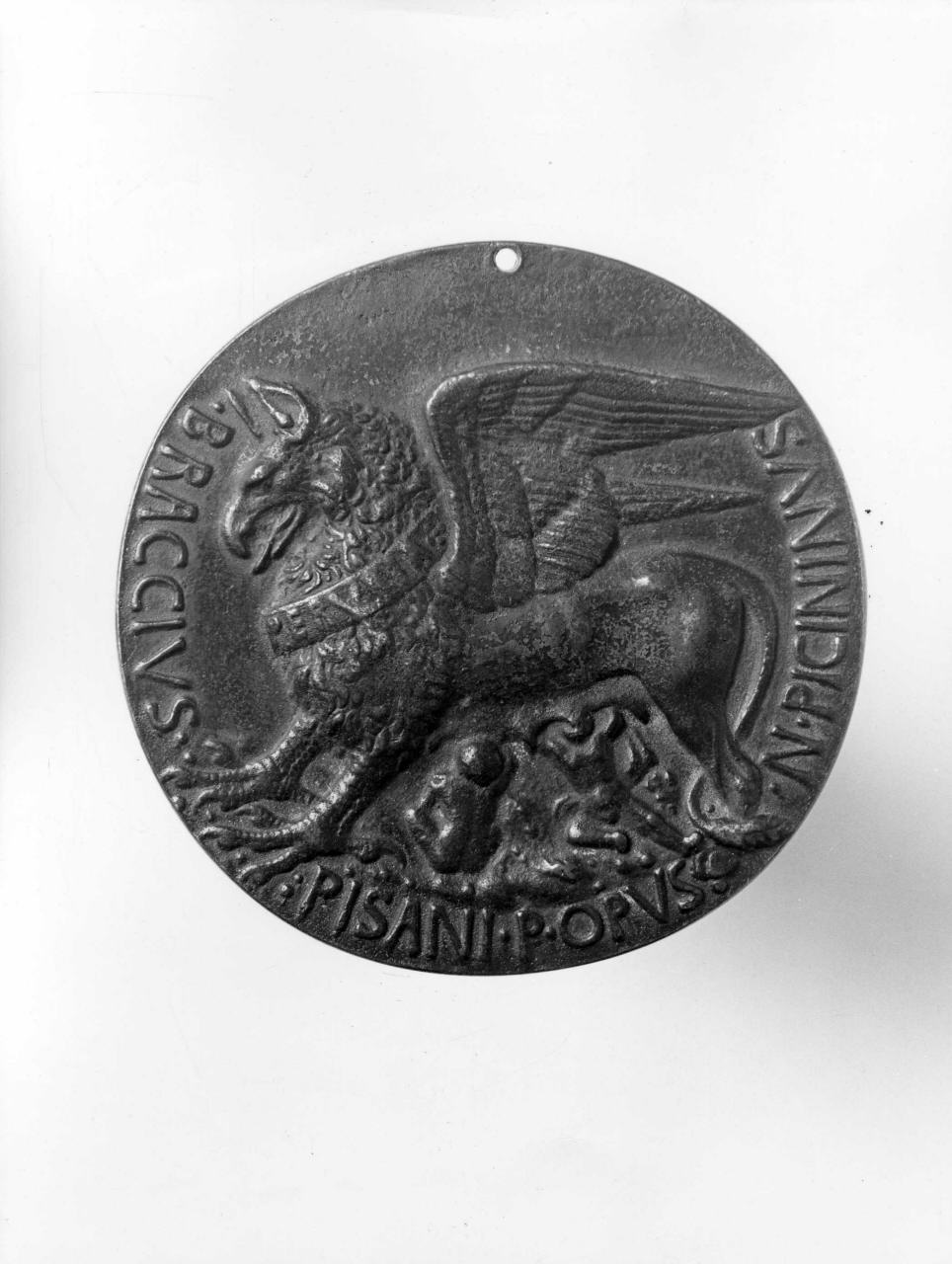grifone, figure allegoriche (medaglia) di Pisanello (bottega) (sec. XV)