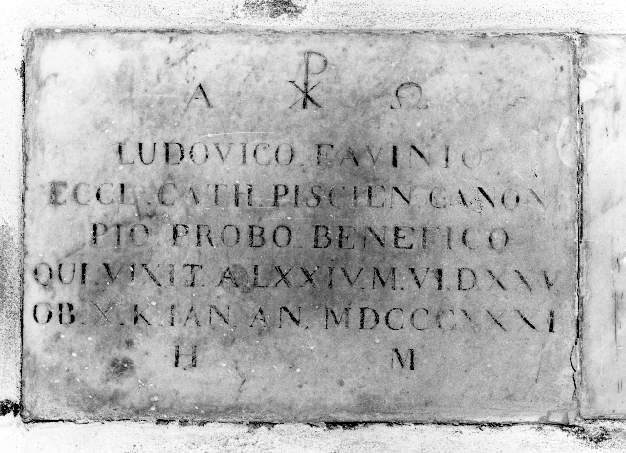 lapide commemorativa - bottega toscana (secondo quarto sec. XIX)